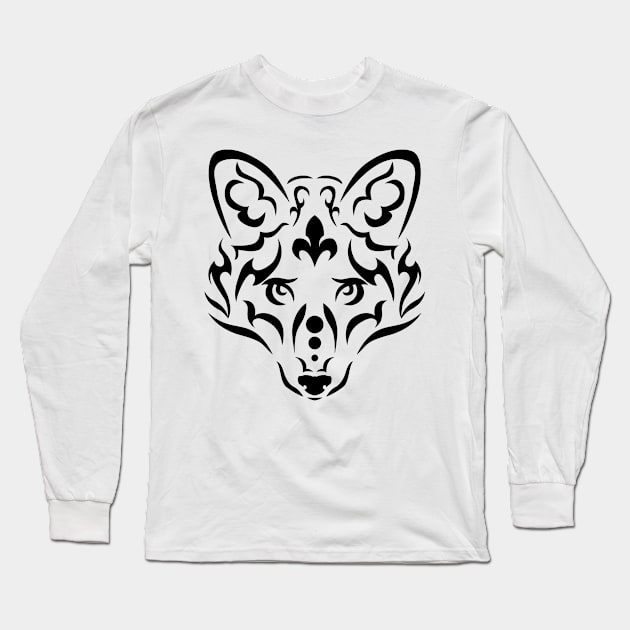 Fox in tribal style Long Sleeve T-Shirt by ingotr